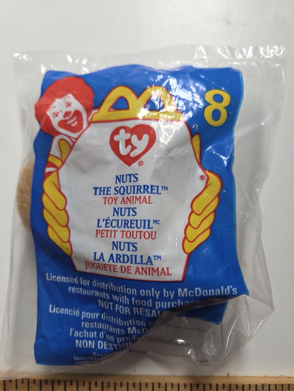 McDonalds Teenie Beanie Babies 1999 Nuts the Squirrel #8 New